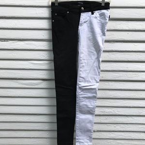 TrippNYC Split Personality T-Back skinny jeans